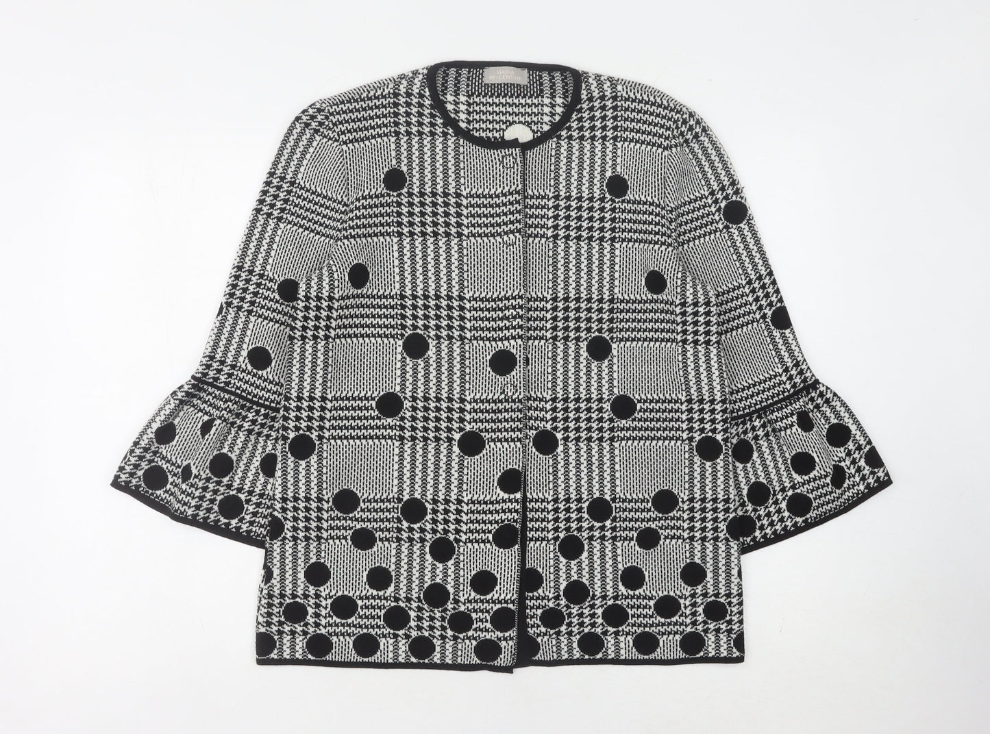 Womens UK Size L Maria Bellentani Black Cardigan Jumper