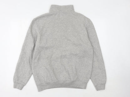 Mens UK Size L boohooMAN Grey 1/4 Zip Sweatshirt