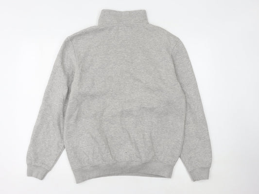 Mens UK Size L boohooMAN Grey 1/4 Zip Sweatshirt