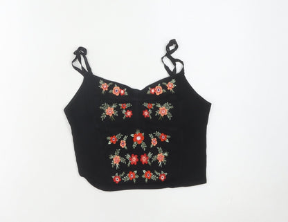 Womens UK Size 8 New Look Black Camisole Tank