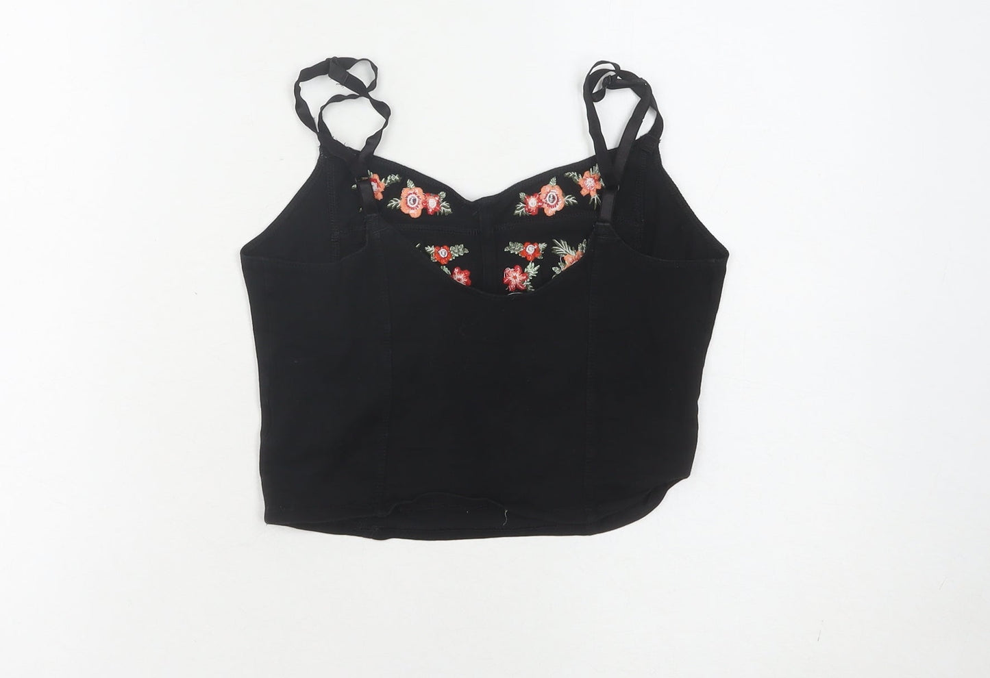 Womens UK Size 8 New Look Black Camisole Tank
