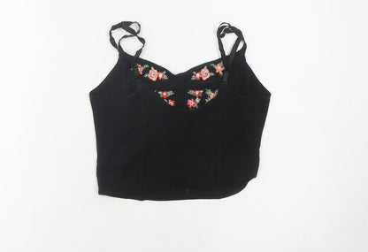 Womens UK Size 8 New Look Black Camisole Tank