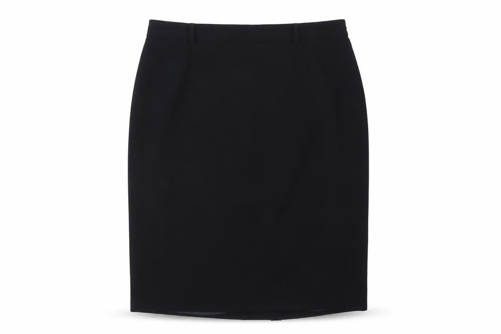 Front view of Viyella Petite Black Wool Blend Women's Pencil Skirt