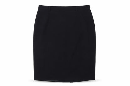 Front view of Viyella Petite Black Wool Blend Women's Pencil Skirt