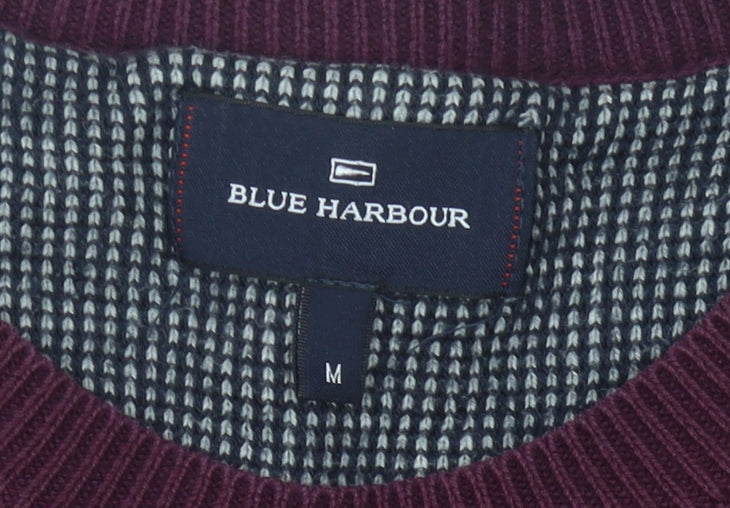 Blue Harbour Men's Purple Cotton Pullover Jumper M