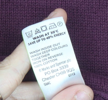 Blue Harbour Men's Purple Cotton Pullover Jumper M