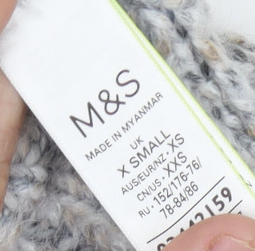 Marks and Spencer Women's Grey XS Chunky-Knit Jumper