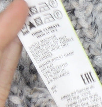 Marks and Spencer Women's Grey XS Chunky-Knit Jumper