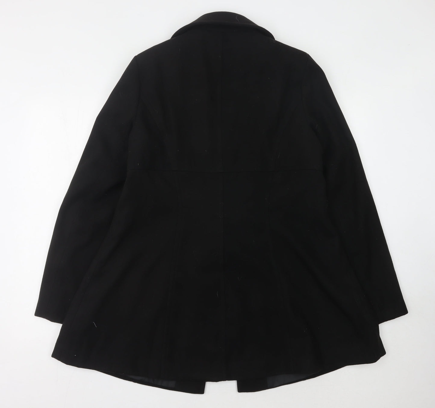 Peacocks Women's Black Overcoat Size 14