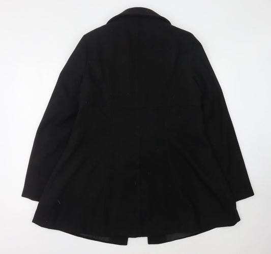 Peacocks Women's Black Overcoat Size 14