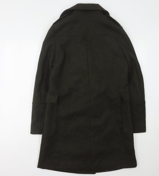 Primark Women's Green Pea Coat Size 8 Mid-Length Classic