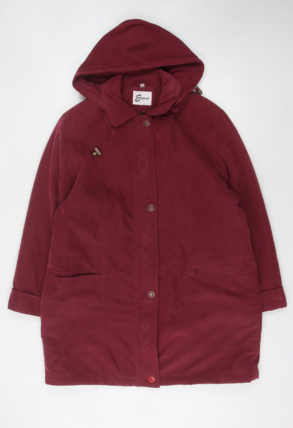 Eleganze Women's Red Parka Coat Size 18