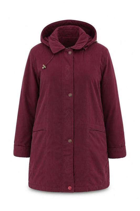 Eleganze Women's Red Parka Coat Size 18