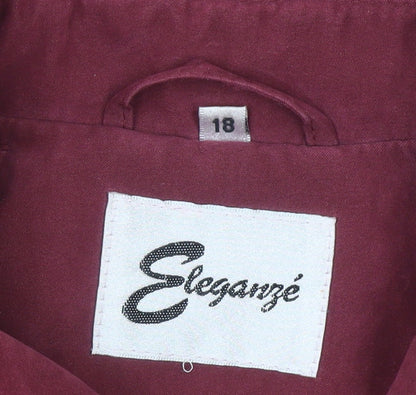 Eleganze Women's Red Parka Coat Size 18
