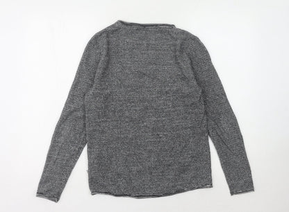 SMOG Men's Grey Slim Fit Pullover Jumper XS