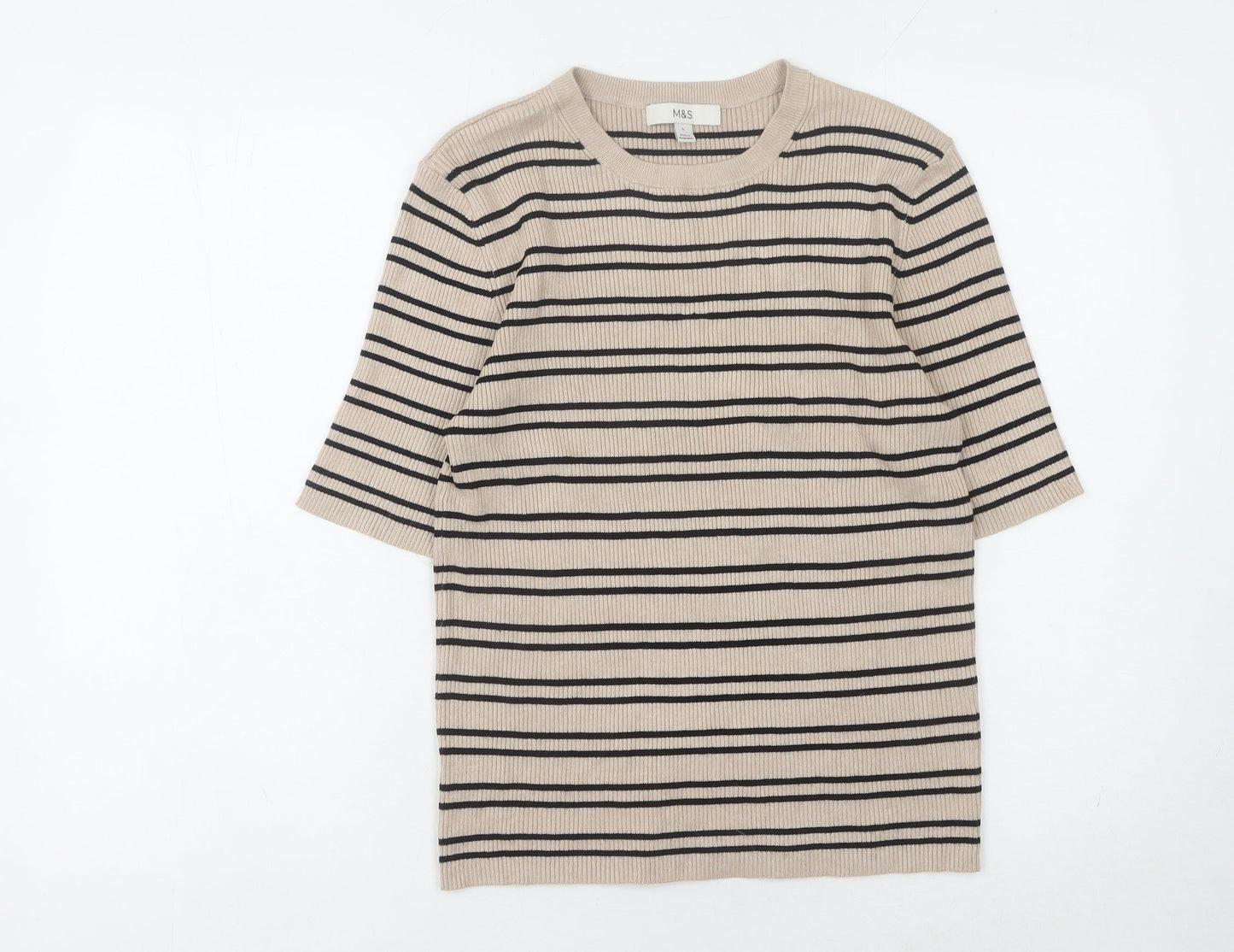 Womens UK Size L Marks and Spencer Beige Pullover Jumper