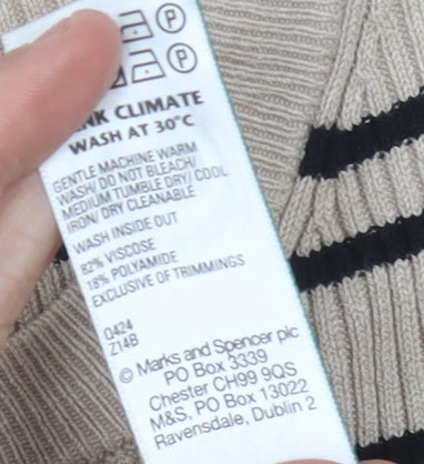 Womens UK Size L Marks and Spencer Beige Pullover Jumper