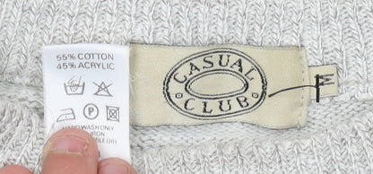 Womens UK Size M Casual Club Ivory Pullover Jumper