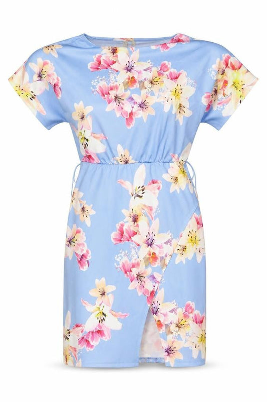 Body Flirt Women's Blue Floral Shift Dress, L