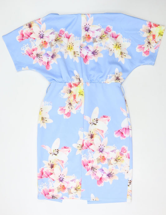 Body Flirt Women's Blue Floral Shift Dress, L