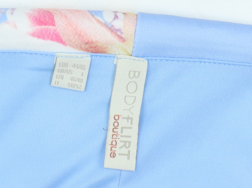 Body Flirt Women's Blue Floral Shift Dress, L