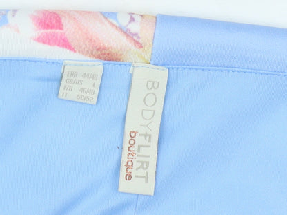 Body Flirt Women's Blue Floral Shift Dress, L