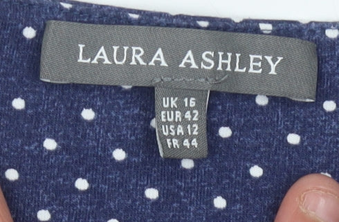 Laura Ashley Women’s Blue Polka Dot Dress Size 16