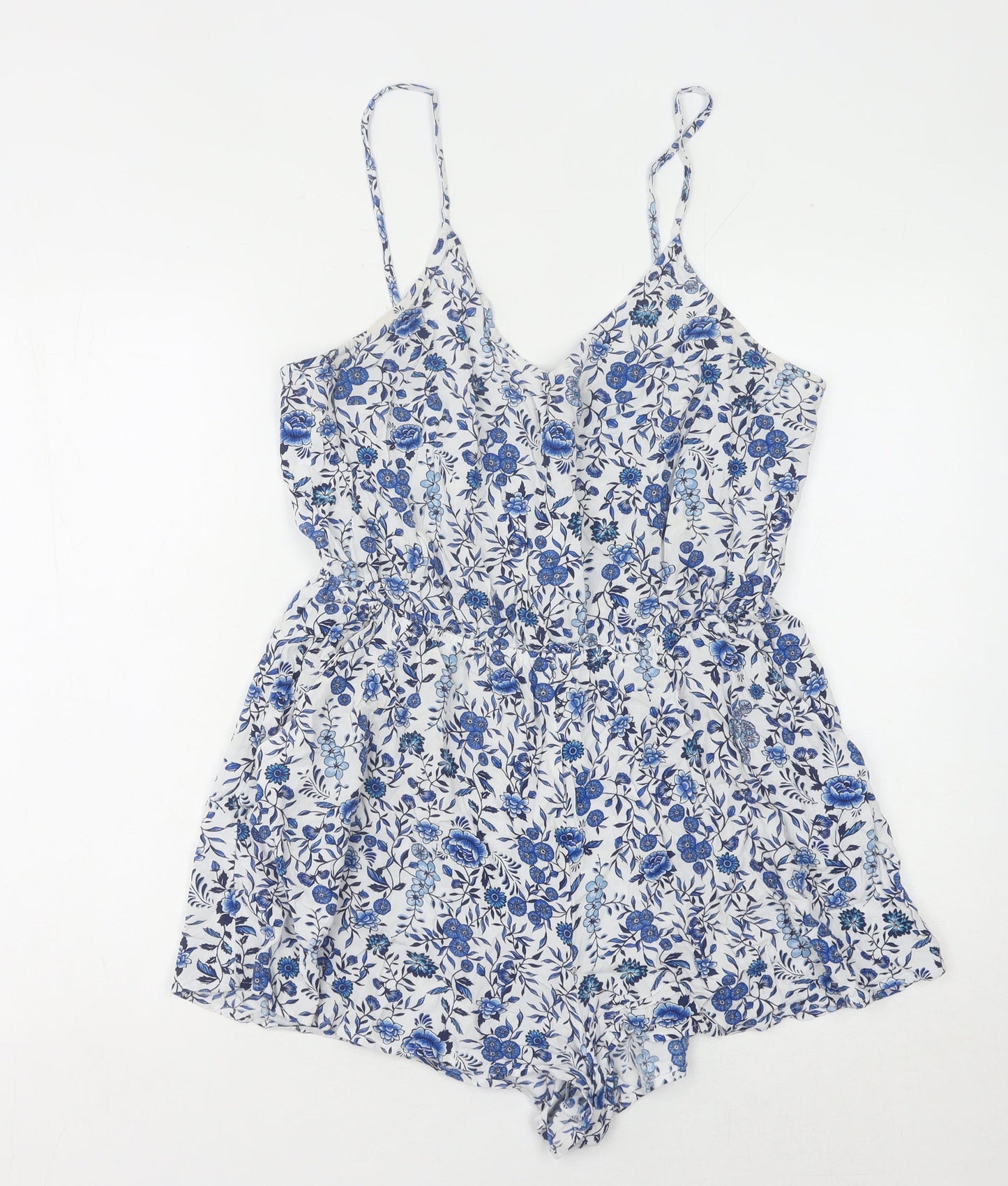 Divided Women's Blue Floral Playsuit Size 14