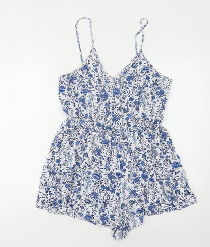 Divided Women's Blue Floral Playsuit Size 14
