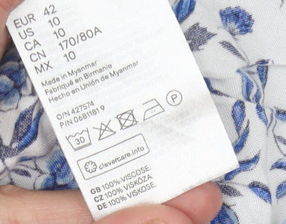 Divided Women's Blue Floral Playsuit Size 14