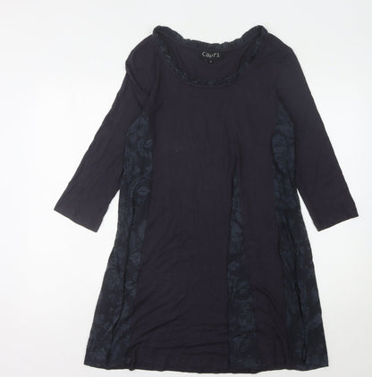 Capri Women's Black Floral Shift Dress Size 12