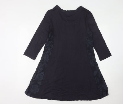 Capri Women's Black Floral Shift Dress Size 12