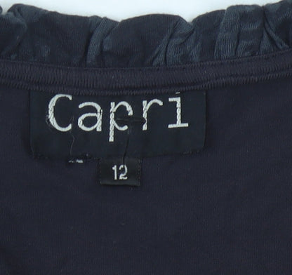 Capri Women's Black Floral Shift Dress Size 12