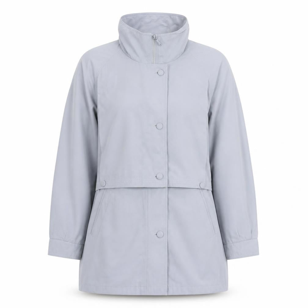 Front view of Gold by Telemac Women's Grey Coat, size 14
