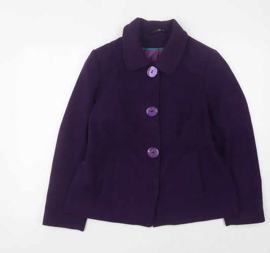 Bm Women's Purple Button-Up Jacket Size 14