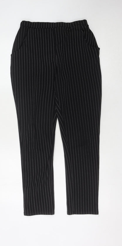 Womens UK Size 12 PRETTYLITTLETHING Regular Fit Business Casual Black Trousers