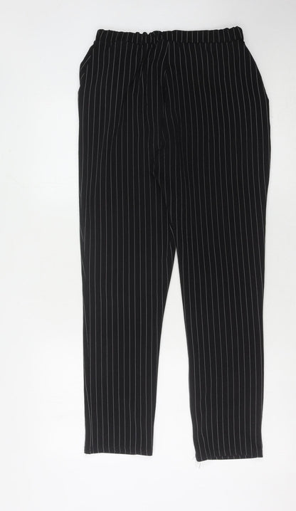 Womens UK Size 12 PRETTYLITTLETHING Regular Fit Business Casual Black Trousers