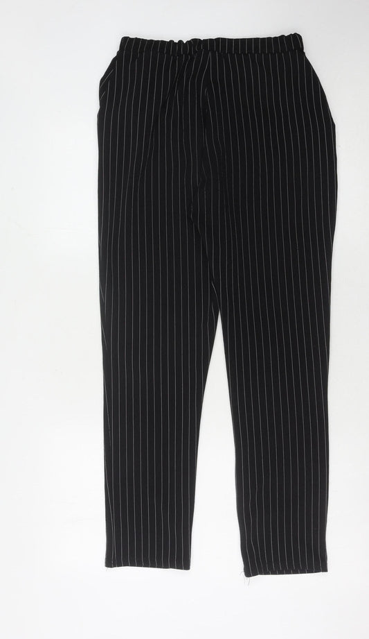 Womens UK Size 12 PRETTYLITTLETHING Regular Fit Business Casual Black Trousers