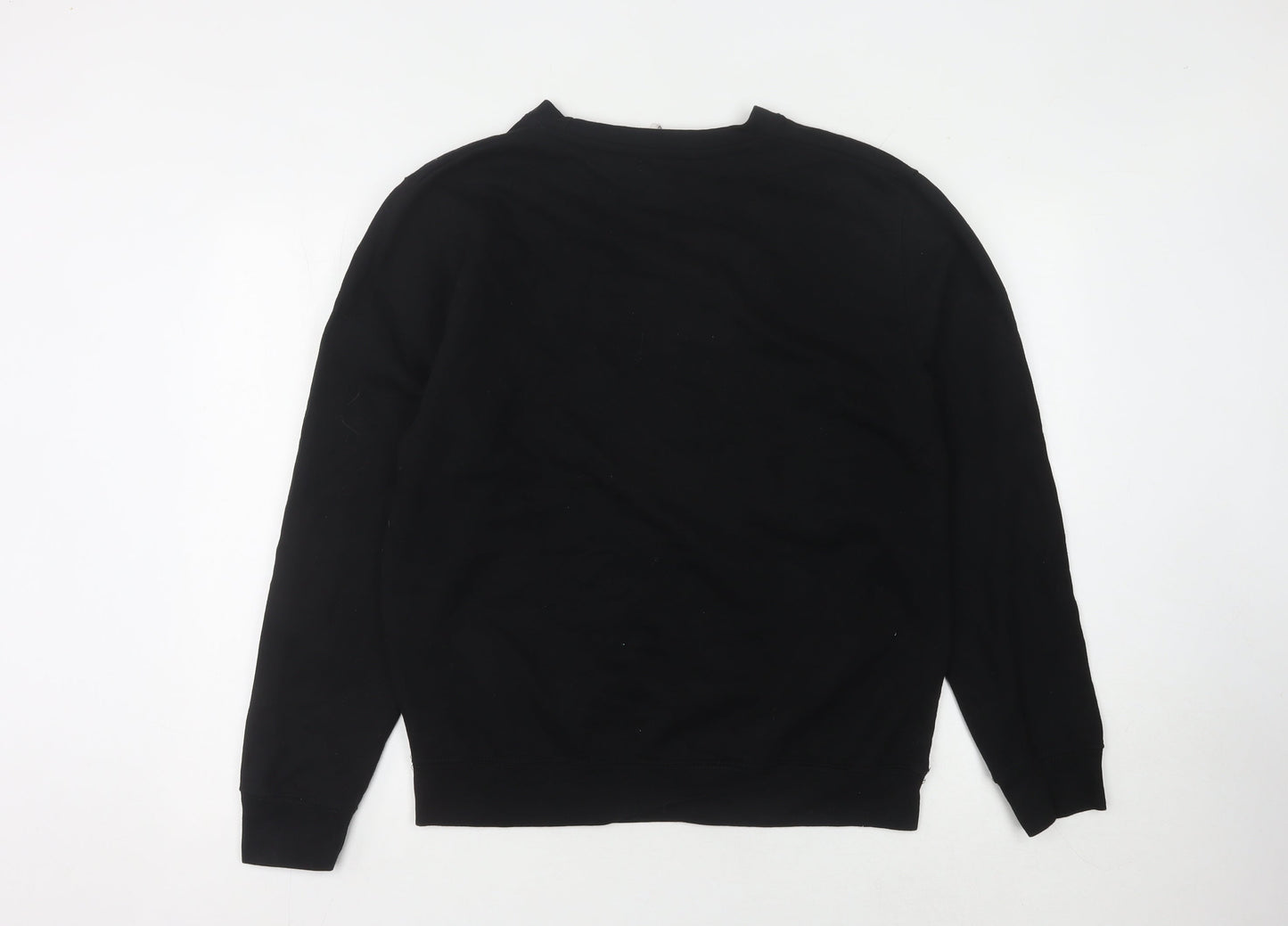 Just Hoods Unisex Black Graphic Sweatshirt M