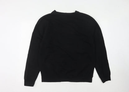 Just Hoods Unisex Black Graphic Sweatshirt M