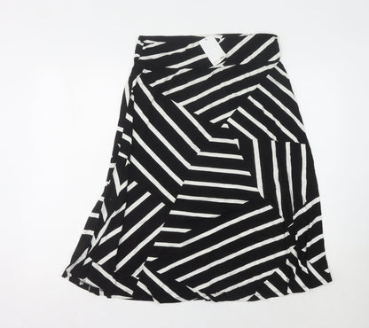 Label Be Women Black Striped Skirt Size 18