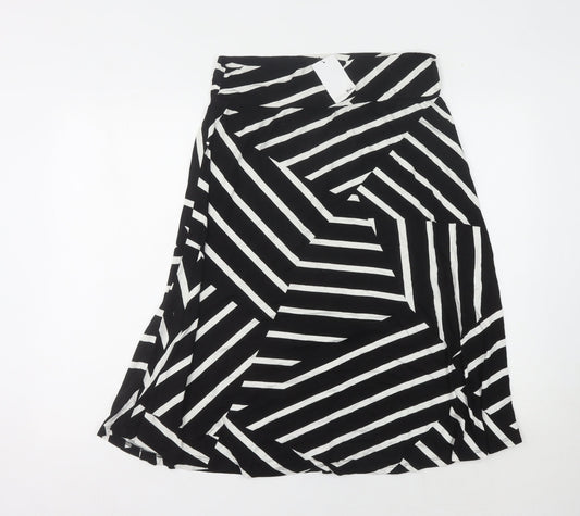 Label Be Women Black Striped Skirt Size 18