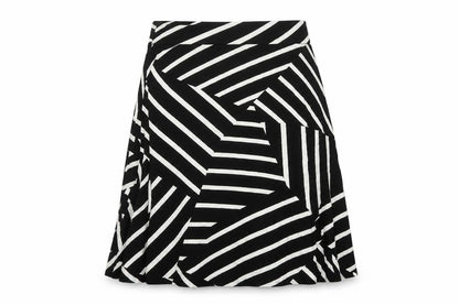 Label Be Women Black Striped Skirt Size 18