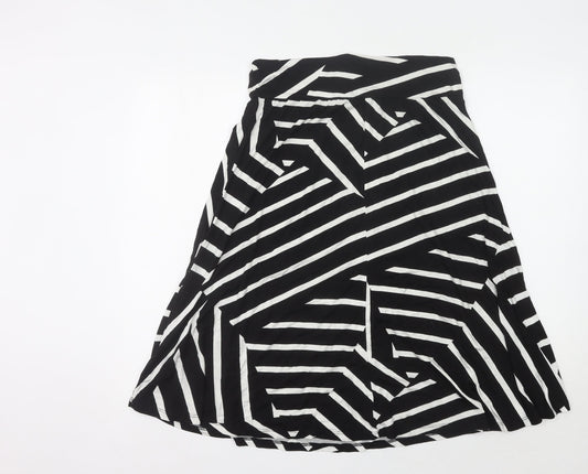 Label Be Women Black Striped Skirt Size 18
