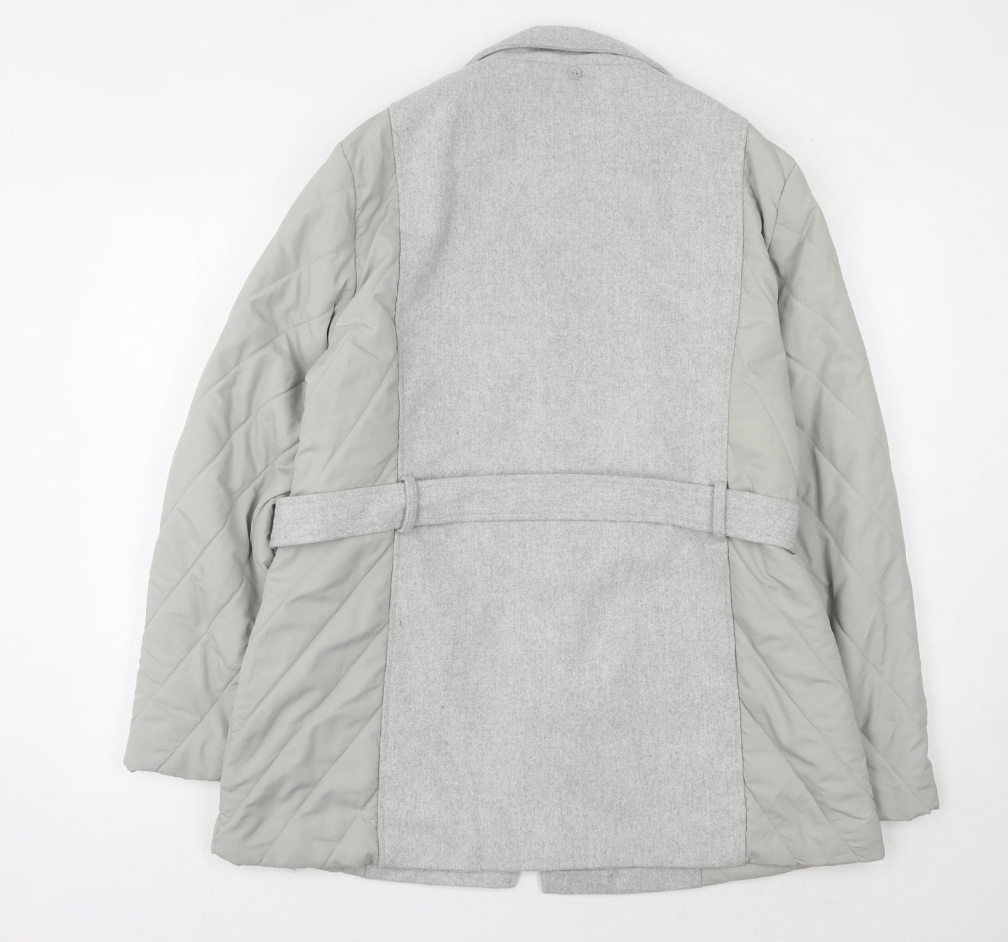 Peacocks Women's Grey Belted Jacket Size 18