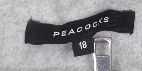 Peacocks Women's Grey Belted Jacket Size 18