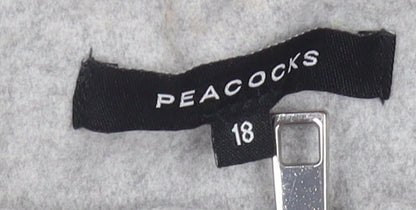 Peacocks Women's Grey Belted Jacket Size 18