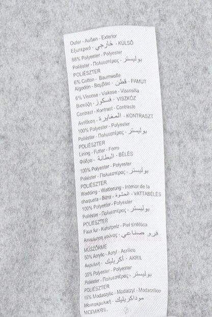 Peacocks Women's Grey Belted Jacket Size 18