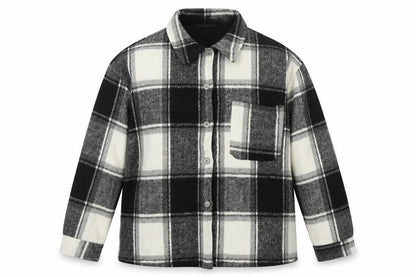 AMY & CLO Women's Check Flannel Jacket S
