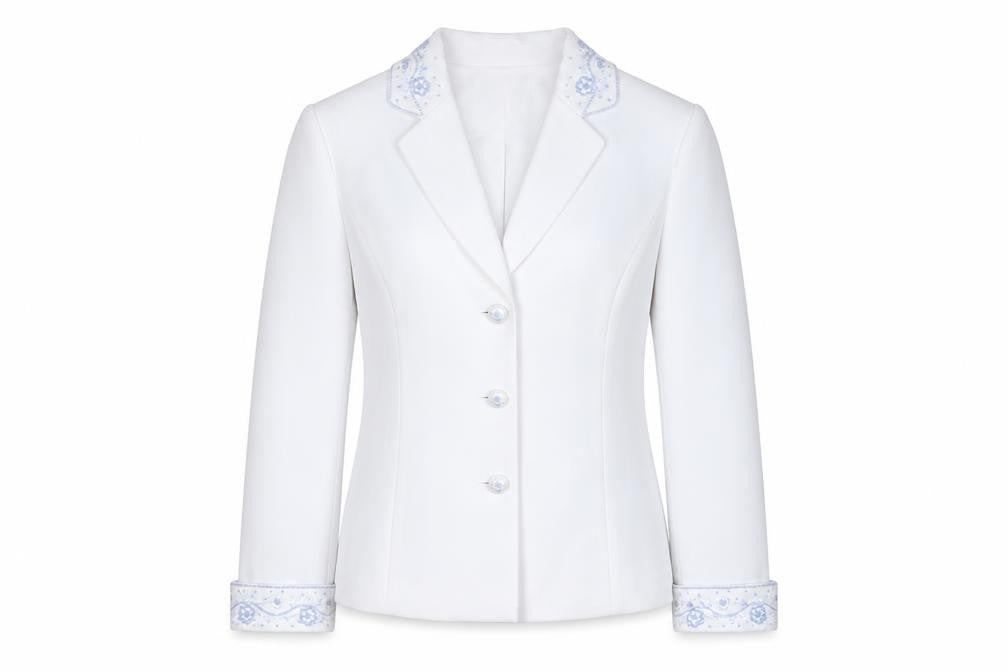 Kasper Women's White Blazer, Size 4, Regular Fit, Notch Lapel